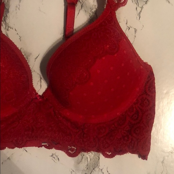 Aerie Red Lace Longline Push Up Bra - Picture 3 of 5